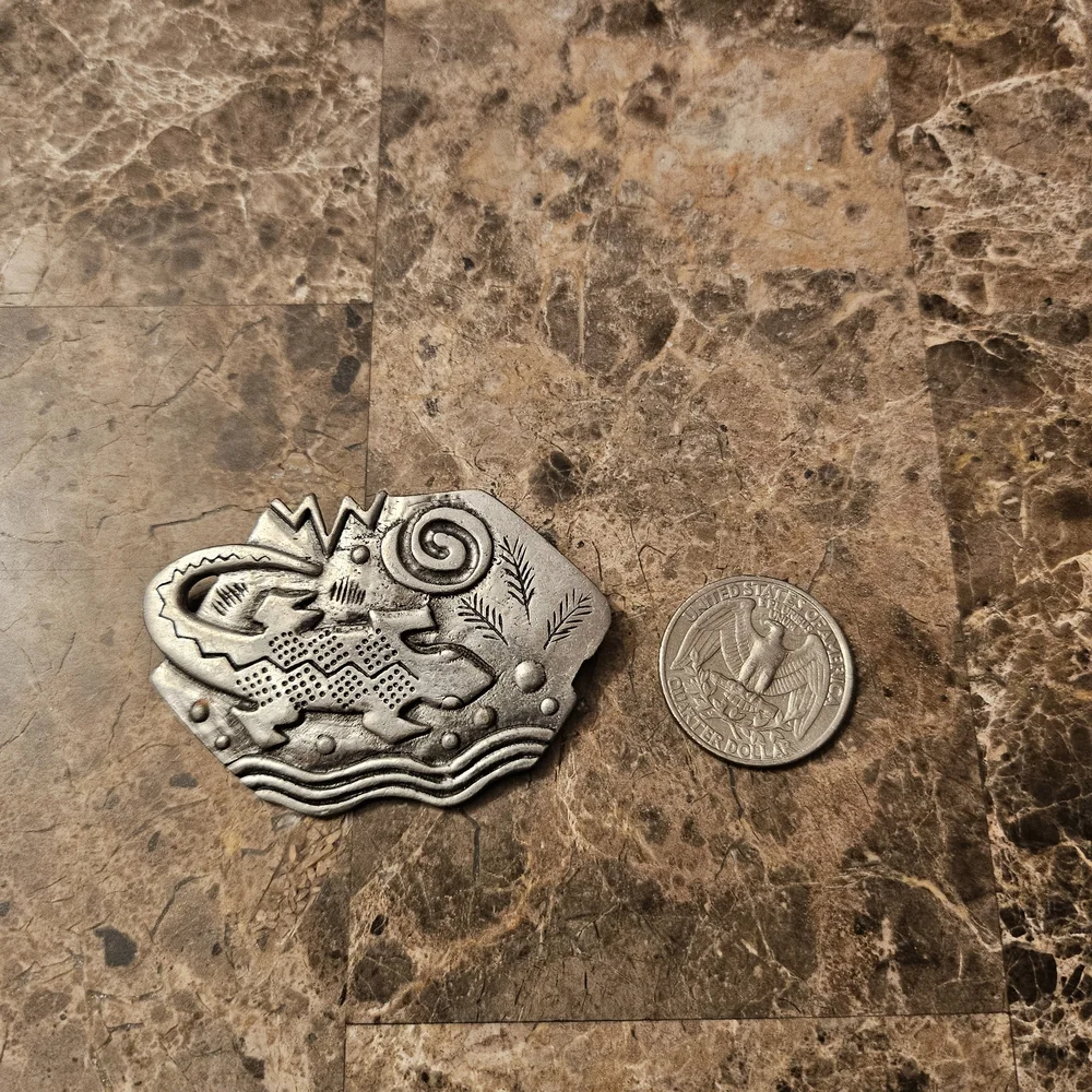 Vintage JJ Southwestern Lizard Brooch